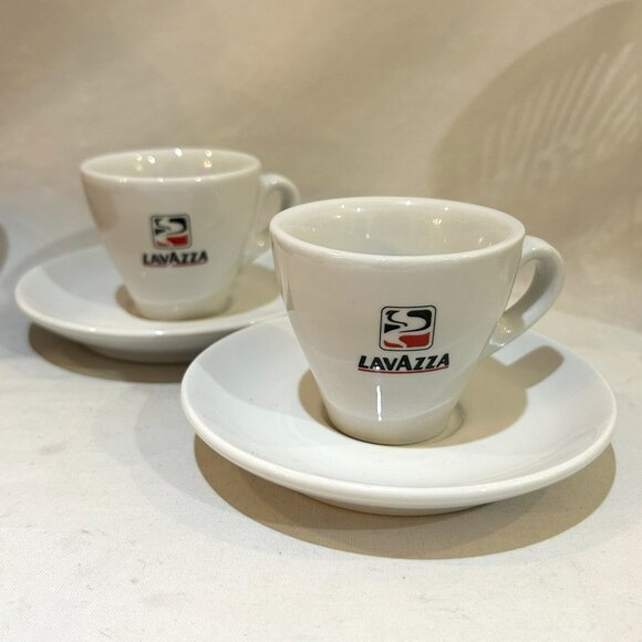 Set of 2 Lavazza Espresso Coffee Cup Saucer Set Made in Italy Tognana Porcellane - Picture 1 of 8